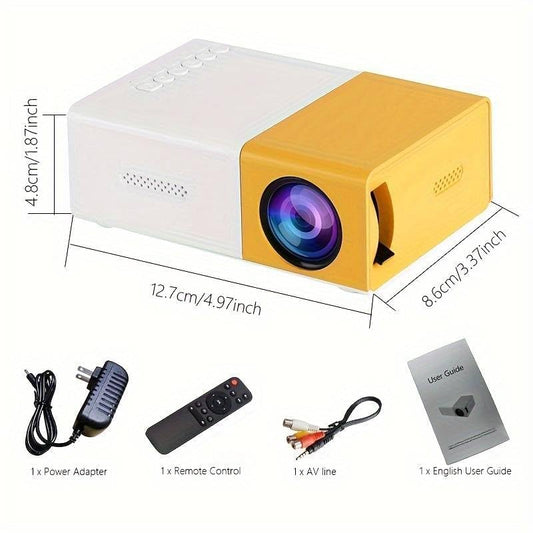 Portable LED USB Mini Projector, 24-60 inches Home Theater, Video Projector, Suitable for Outdoor Recreation and Home Theaters