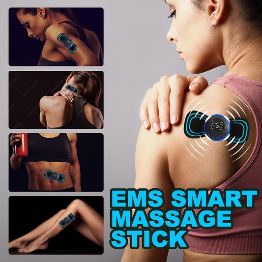 LC SUPPORT (Life Care Sports & Surgicals) Wireless EMS Mini Body Massager Machine Portable Butterfly Massager for Blood Circulation, Pain Relief with 8 Modes & 19 Strength Levels (Mini Massager)