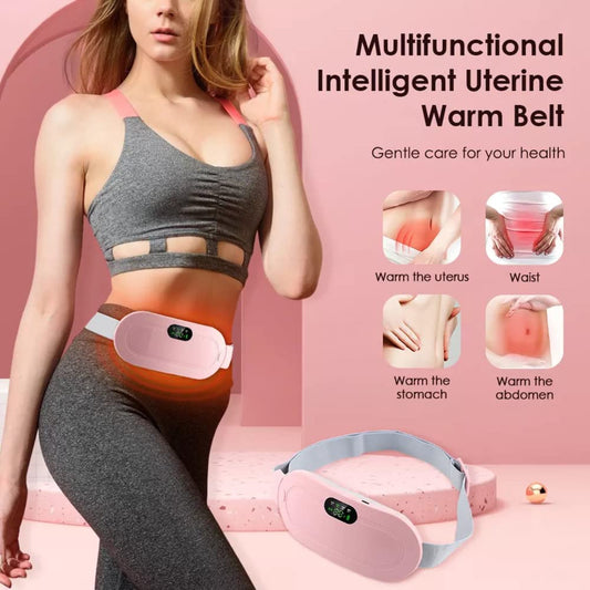 Luminx Period Cramp Relief Heating Pad Pain Device With 4 Massage Modes For Menstrual Pain And Belly Or Back Pain Relief, LED Display, Comfortable Belt, Multicolor