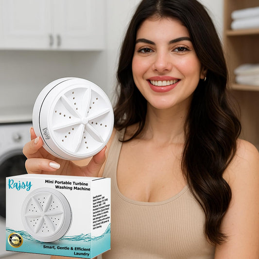 Mini Washing Machine With Turbine and Door Hinge - Ultrasonic Lightweight Turbo Washer With USB Cable for Home, Camping, Dorms, Business, College Rooms