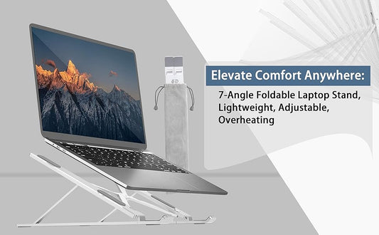 FlexMate X Foldable Adjustable Metal Laptop & Mobile Stand – Universal Fit for All Devices
