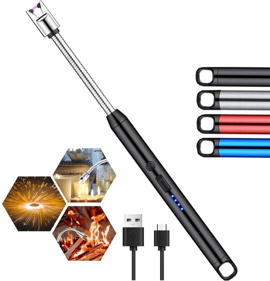 FLAMEX Upgraded Rechargeable Electric Gas Lighter for Kitchen Cooking Gas Stove , 360° Flexible Neck Arc Lighter Plasma Flameless Windproof USB Lighter - 400 Uses in Single Charge